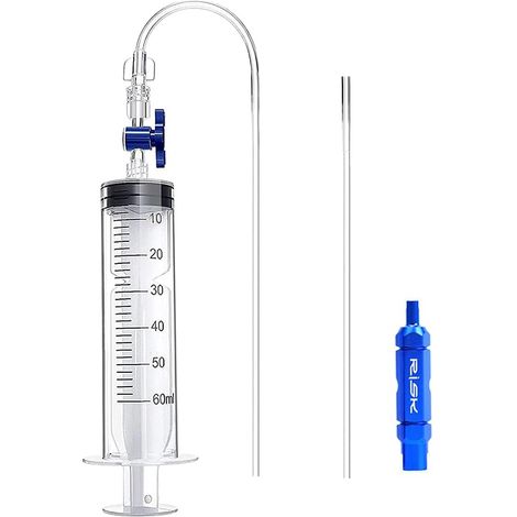 Seringue pour liquide préventif et outil de démontage de valve Presta pour vélos tubeless, seringue d'huile de 60 ml et outil de démontage de valve Presta, compatible avec tous types de liquides préve (1/5)