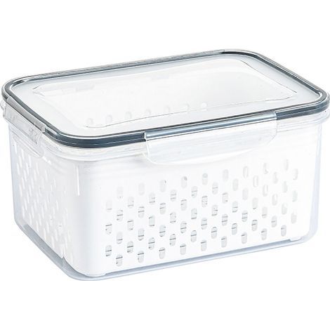 Boîte de conservation avec égouttoir – Transparente – Boîte hermétique à clip – 1750 ml (1/5)