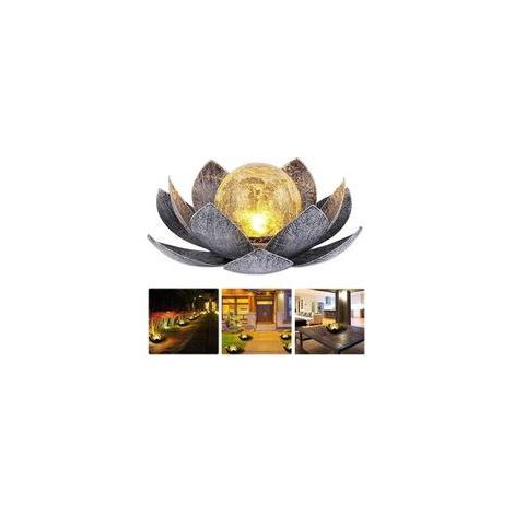 lampe solaire d'extérieur, fleur de lotus lanterne solaire avec des effets lumineux blanc chaud lumineux, IP44 étanche lampes solaires de jardin pour terrasse, cour, pelouse, balcon