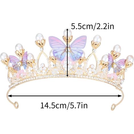 Diadème de princesse JeiibrZui en strass pour la mariée - 14,5 x 3,8 cm - 1 pièce - Argent - Accessoire de cheveux élégant pour mariage et fête (1/5)