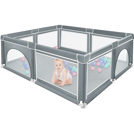 Haloyo – Parc bébé pliable 180 x 150 x 66 cm – Tissu Oxford respirant – Sac de transport inclus – Pour intérieur et extérieur (1/5)