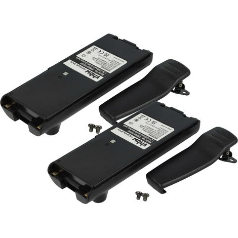 vhbw 2x Akku kompatibel mit Icom IC-F30GS, IC-F30GT, IC-F22SR, IC-F30FS Funkgerät, Walkie Talkie (2300 mAh, 7,2 V, NiMH) + Gürtelclip