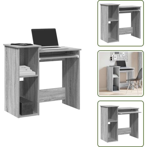 Schreibtisch mit Regal Grau Sonoma 84x40x78 cm Holzwerkstoff - Schreibtisch - Schreibtische - Bürotisch - Computertisch (1/5)