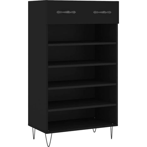 vidaXL Schuhschrank schwarz 60x35x105 cm aus Holzwerkstoff