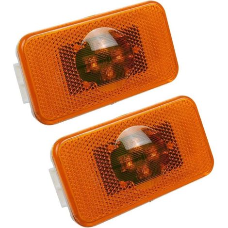 2 Pièces Feux de Position Latéral 24V LED 4 Leds pour Camion Voiture Indicateur Lumière Avertissement (1/4)