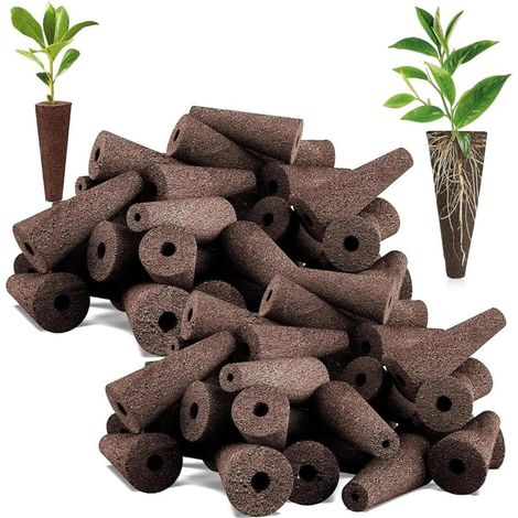 Groeispons - Hydroponisch Systeem - 5.5 x 2 cm - Voor Zaadkieming En Wortelontwikkeling - 100 Stuks (1/5)