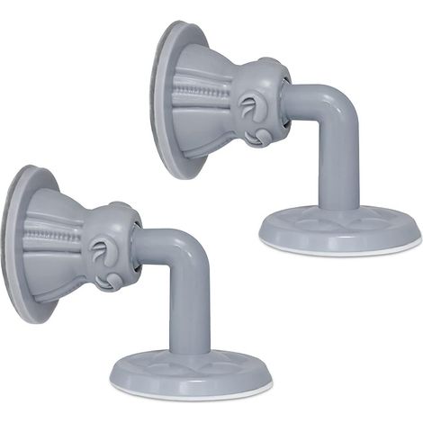 2 Pièces Bloque Porte Sol 3M Auto Adhésif Stop Porte Silicone Bloc Porte Sol Imperméable Butee de Porte Muet Arret de Porte Butoir Porte Crochets Muraux Pas de Poinçonnage (Style 2,Gris) (1/5)