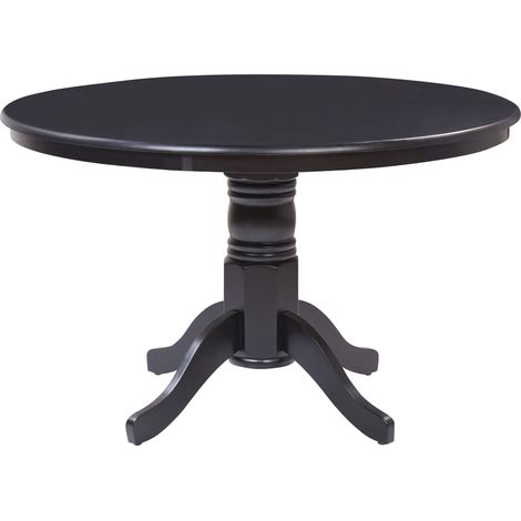 Tavolo da pranzo rotondo in legno retrò con piedistallo 120 cm nero Akron (1/5)