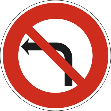 Panneau Interdiction de Tourner à Gauche B2a – 450 mm – Signalisation Ronde Sécurité Routière – Modèle Ecolign – Aluminium Rétro-réfléchissant NF (1/5)