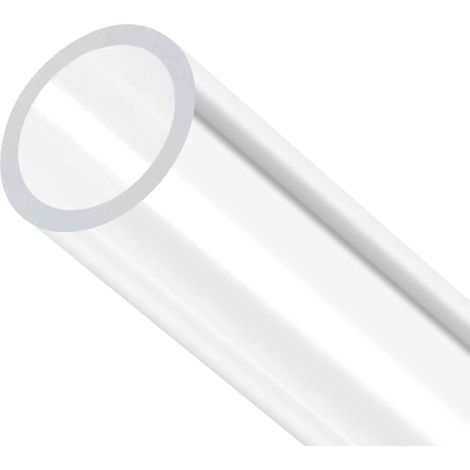 Transparent Acrylique Tuyau Rigide Rond Tube, pour Aquarium, Artisanat, Éclairage Tube - 13mmx15mm/12" (1/5)