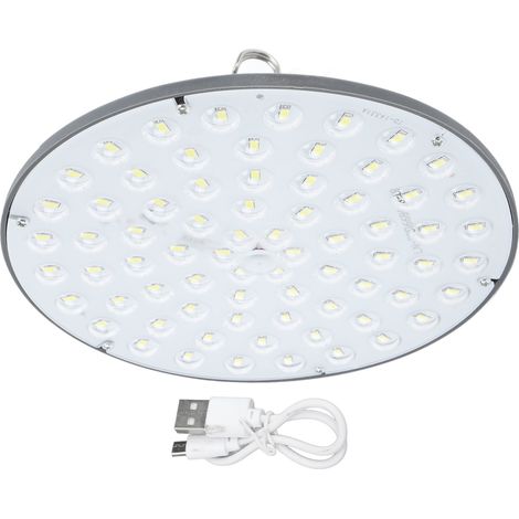 Ortviai Lampe LED de camping rechargeable USB, disque rond étanche avec crochet – 19,5 cm, 2400 mAh, 850 lm (1/5)