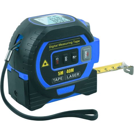 Mètre ruban numérique 3 en 1 bleu, haute élasticité, précision, verrouillage automatique, pour tests de roulements, 40 m / 131,2 pi (1/5)