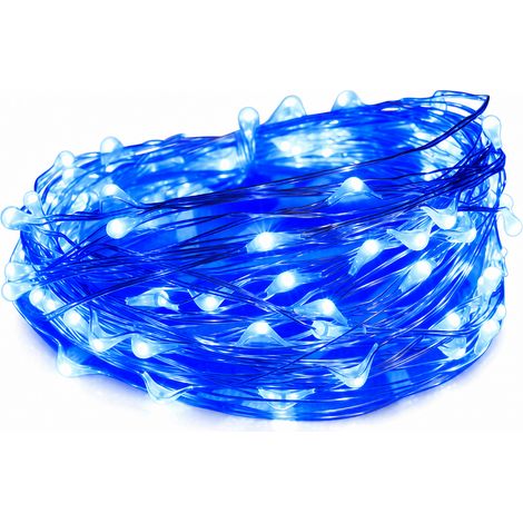 Guirlande Lumineuse LED Bleue USB avec 200 LED, Fil de Cuivre pour Chambre, Jardin et Camping, Éclairage Fixe (1/5)