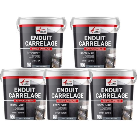 Enduit carrelage, salle de bain, cuisine, mural et sol, recouvre et rénove, faïence, masquage,  renove carrelage - Offre Spéciale : 5 x 20KG Mésange - ARCANE INDUSTRIES (1/2)