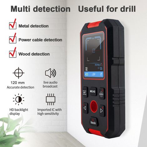Détecteur mural Noyafa NF-518S, Télémètre laser, appareil de mesure multifonction, pour la détection de métaux / bois / courant alternatif, niveau numérique (1/5)