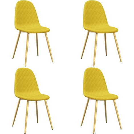vidaXL Esszimmerstühle Set von 4 Senfgelb Samt