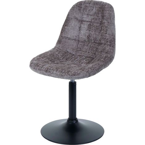 Sedia da pranzo HHG-893, poltroncina sedia da cucina girevole, acciaio Stoffa/tessuto ciniglia (465g/m²), marrone