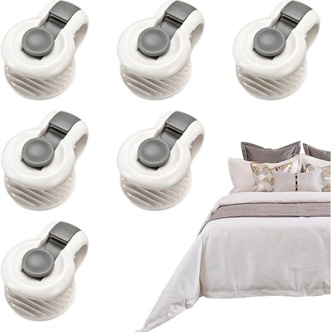 Lot de 6 épingles de Couette Attaches à Clips de Couette cachées pour literie Supports sécurisés de Housse de lit à l'intérieur de la Couette,ancrages antidérapants pour Coussins,Fixation de (1/5)