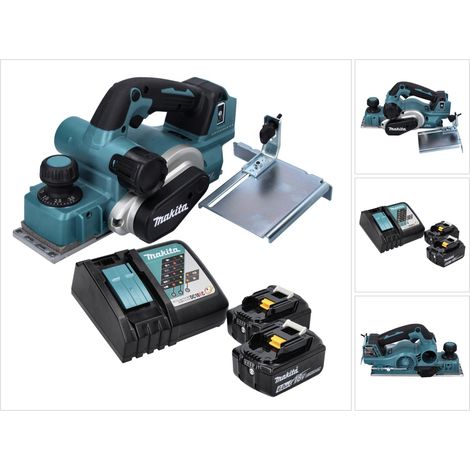 Makita DKP 181 RG Akku Hobel Falzhobel 82 mm 18 V Brushless + 2x Akku 6,0 Ah + Ladegerät