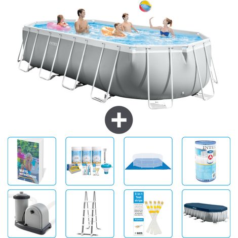 Intex Piscine Prism Frame Ovale - 610x305x122 cm - 9-pièces S556 (1/4)