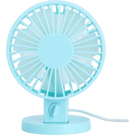 Mini ventilateur de bureau portable USB ultra silencieux, inclinaison à 45°, idéal pour la maison, le bureau ou le bureau (bleu). (1/5)