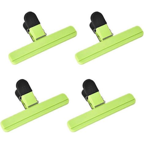 Lot de 4 pinces de rangement alimentaire améliorées et élargies, vertes et de grande taille (1/5)