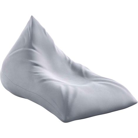Pouf poire allongée en velours - Gris (1/3)