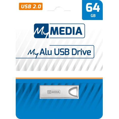 MyMedia USB 2.0 Stick 64GB, My Alu, silber