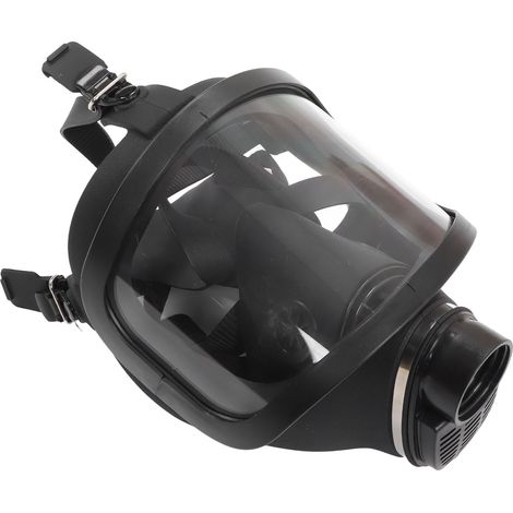 Masque respiratoire réutilisable avec filtre en silicone, visière de protection ajustable pour travaux extérieurs, réservoir noir (1/5)