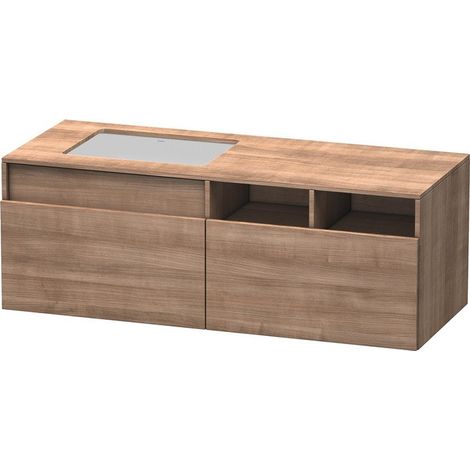 Mobiletto Duravit DuraStyle 6885, 2 cassetti, lavabo a sinistra, per lavabo integrato dal basso, 1400 mm, Colore (anteriore/corpo): Ciliegio del Ticino - DS6885L7373