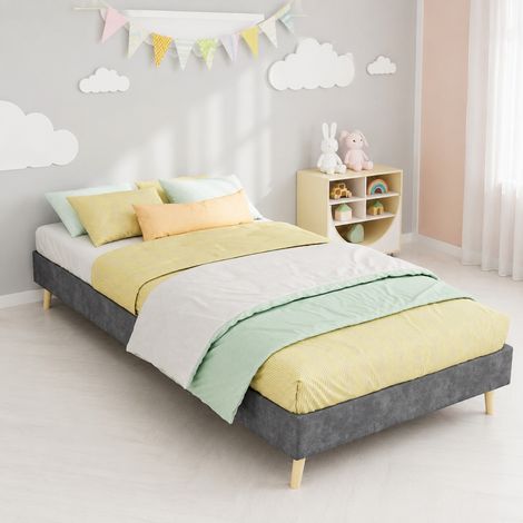 MEUBLIV Struttura letto 90x200 cm grigia – base bassa, senza testiera né materasso (1/5)
