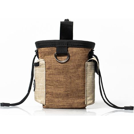 Pochette à friandises pour petit chien, idéale pour transporter croquettes et récompenses. Sac banane avec distributeur de sacs à déjections. (1/5)