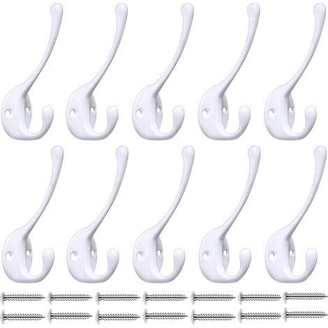 CCYKXA Kleiderhaken für die Wand – Robuster Kleiderbügel (10er-Pack), Premium-Wandhaken, rostfreie Metall-Wandhaken, Kleider- und Huthaken für Flur, Eingangsbereich