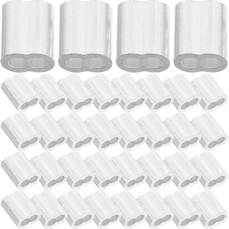 200 Manchons à Sertir Doubles en Aluminium pour Câble Acier 2 MM Clips Clips Câbles Argentés Lot Industriel 200 Pièces pour Fixation Usage (1/5)