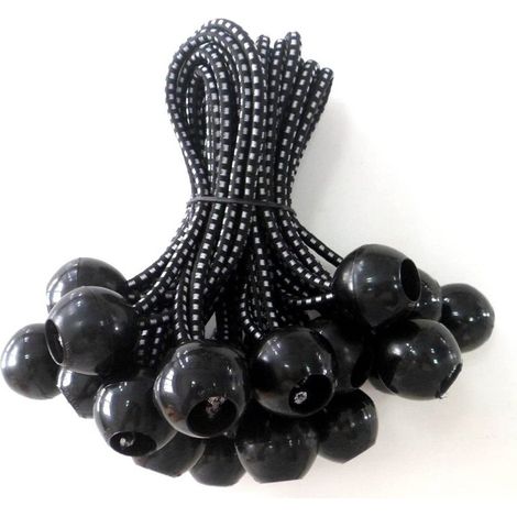 Cordons élastiques ludiques de 15 cm - 50 boules élastiques avec cordon élastique pour auvents, bâches, sangles, tentes, poteaux et câbles, pour l'extérieur et l'intérieur