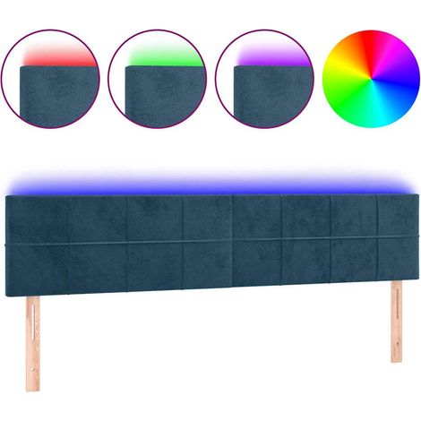 Maison Exclusive - Cabecero con LED de terciopelo azul oscuro 200 (1/5)