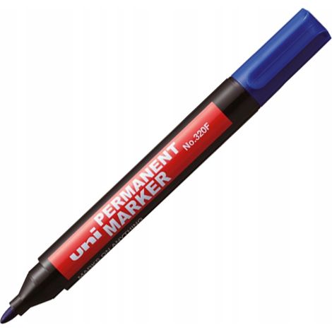 Permanentmarker mit runder Spitze, blau, Uni-320F (1/2)