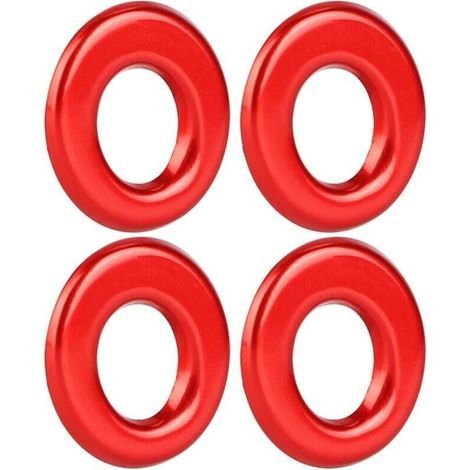 Quatre boutons de verrouillage de porte avec anneaux décoratifs, adaptés aux Mercedes-Benz GLA, GLC, nouvelle Classe C et Classe E (rouge). (1/5)