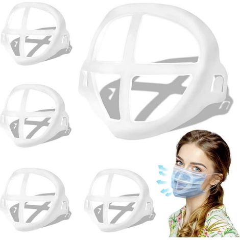Support respiratoire interne 3D pour visage, cadre confortable, lavable et réutilisable, lot de 5 pièces (1/5)