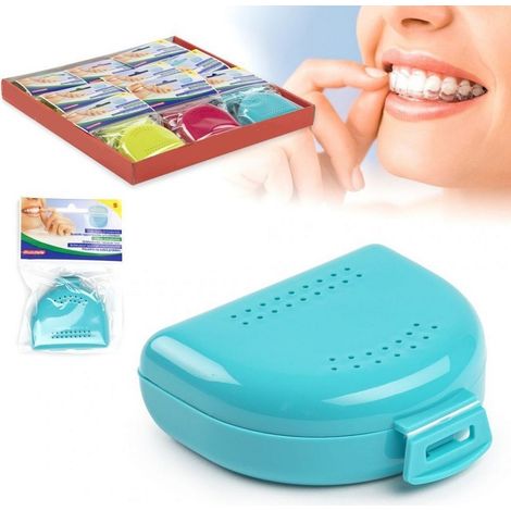 TrAdE Shop Traesio - Box Scatolina Contenitore Per Dentiera Apparecchio Denti Ortodontico Bite 12635 -