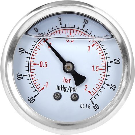 Manomètre à huile axial PGGZ60Z4-2bar 1/4BSP pour l'industrie minière, mesure vide et pression (1/5)