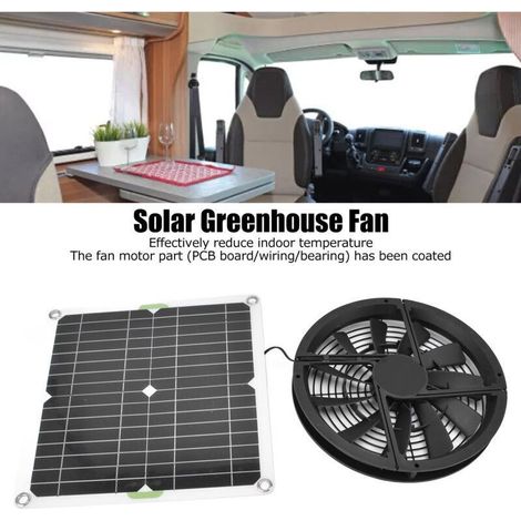 Kit ventilateur panneau solaire, panneau solaire 100W étanche, ventilateur d'extraction rond 10" pour poulailler serre hangar (1/3)