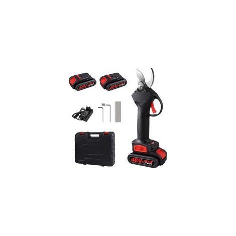 SÉCateur ÉLectrique, 48VF Rechargeable Sécateur électrique sans Fil Professionnel pour Jardins Parcs Fermes Serres, Double Batterie avec boîte de Rangement Prise EU (1/5)