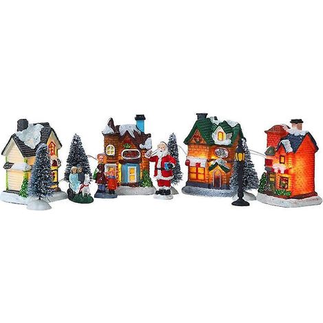 Xmas House Village Kids Natal Gift Holiday Table Ornaments (1/5)