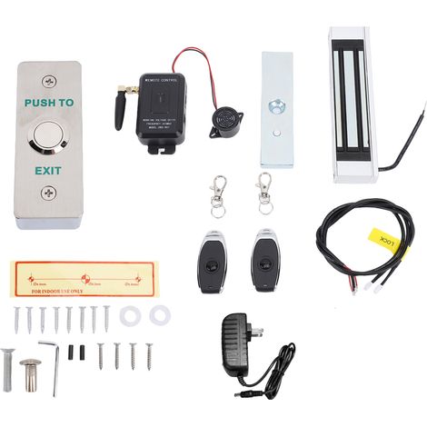 Système de contrôle d'accès Wi-Fi pour application Tuya, récepteur d'ouverture à distance sans fil avec avertisseur sonore, kit de verrouillage électromagnétique 180 kg (350 lb), prise américaine. (1/5)