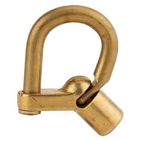 Lucchetto 129C chiave mezzaluna base angolare, ottone, da esterno - contatori, quadri elettrici, VVF, pompieri, manutenzione - THIRARD