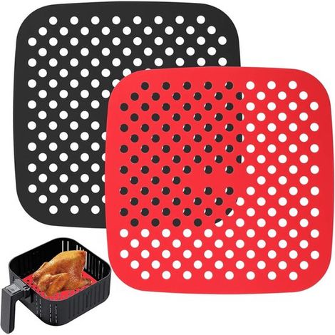 Silikon Airfryer Einlagen Wiederverwendbare Airfryer Einlagen für perforiertes Silikon Backpapier für Airfryer Silikonmatten für Airfryer Antihaf (1/5)