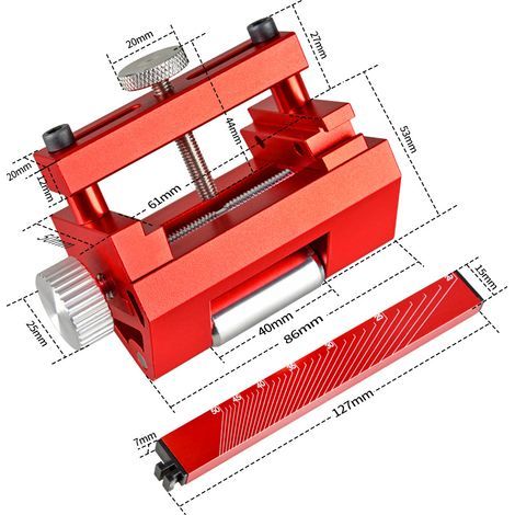 Ejoyous Guidage Guidage Affûtage Aide Travail Mignon, Guide de Meulage Affonisation Aigne Angle Angle Grinder Réglable pour Le Ciseau et Le Plan (Black) (Rouge) (1/5)