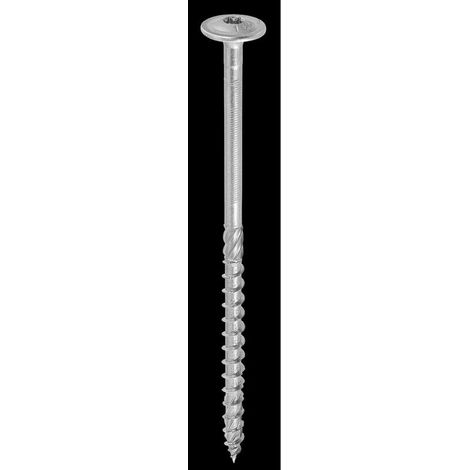 Vis à bois zinguée blanc - tête ronde - filetage partiel - empreinte torx - pointe anti-fendage 8 x 80 - Boîte de 50 (1/2)