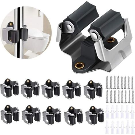 Wall-Mounted Broom Holder, Wall-Mounted Broom Rack, 10-Piece Wall-Mounted Broom Holder, for Laundry Room, Garden, Garage Organization, Garden Tool Wall Organizer - LIAIKI